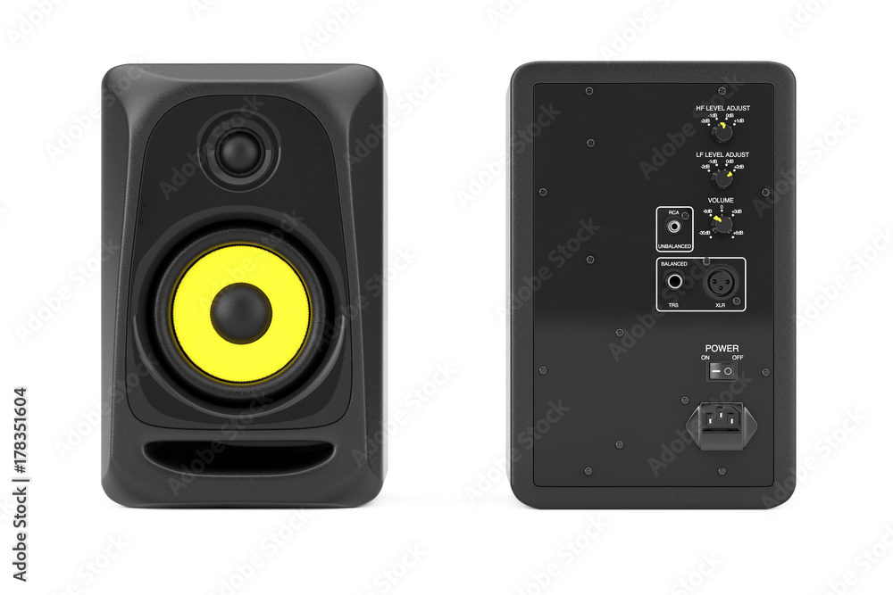 Fototapeta premium Audio Studio Acoustic Speakers. 3d Rendering