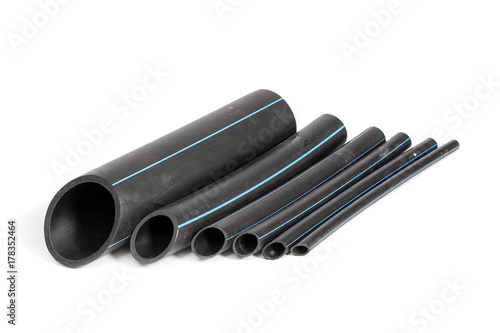 Scraps of plastic ethylene pipes