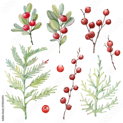 Watercolor christmas illustration. Perfect for cards