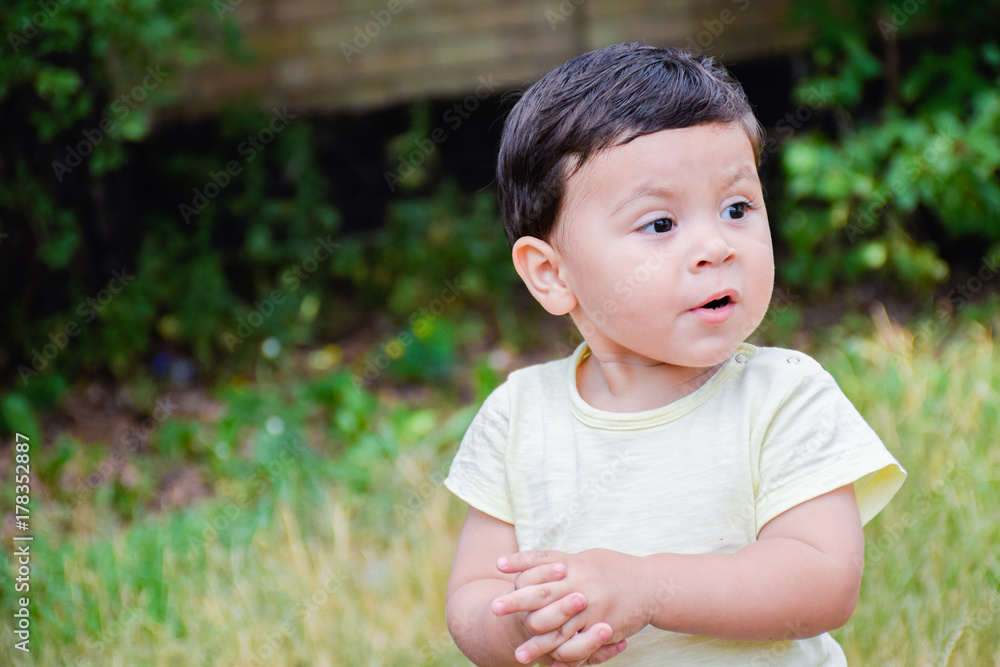 Little latin boy having bad mood. Little latin boy having bad mood.