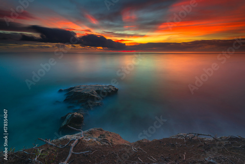 beautiful sunset from Mentawai Island Indonesia © dhsirirui