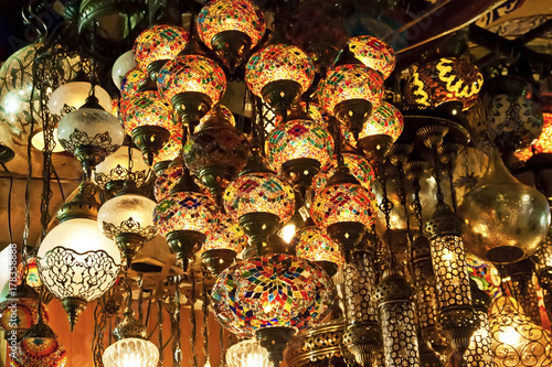 Turkish traditional lanterns, lamps Grand bazaar Istanbul
