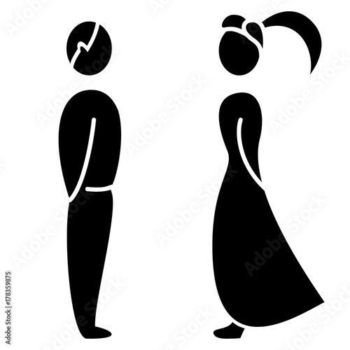 Mann und Frau / Hochzeit / Toiletten Zeichen