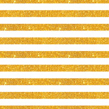 Seamless pattern with horizontal stripes of golden glitter on white background