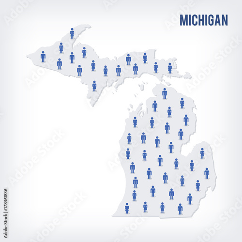 Vector people map of of State of Michigan. The concept of population.