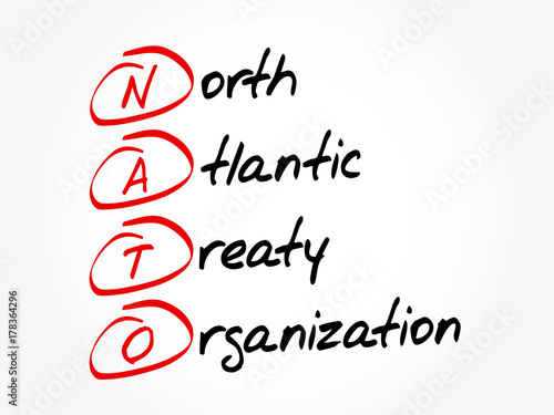 NATO - North Atlantic Treaty Organization acronym, concept background