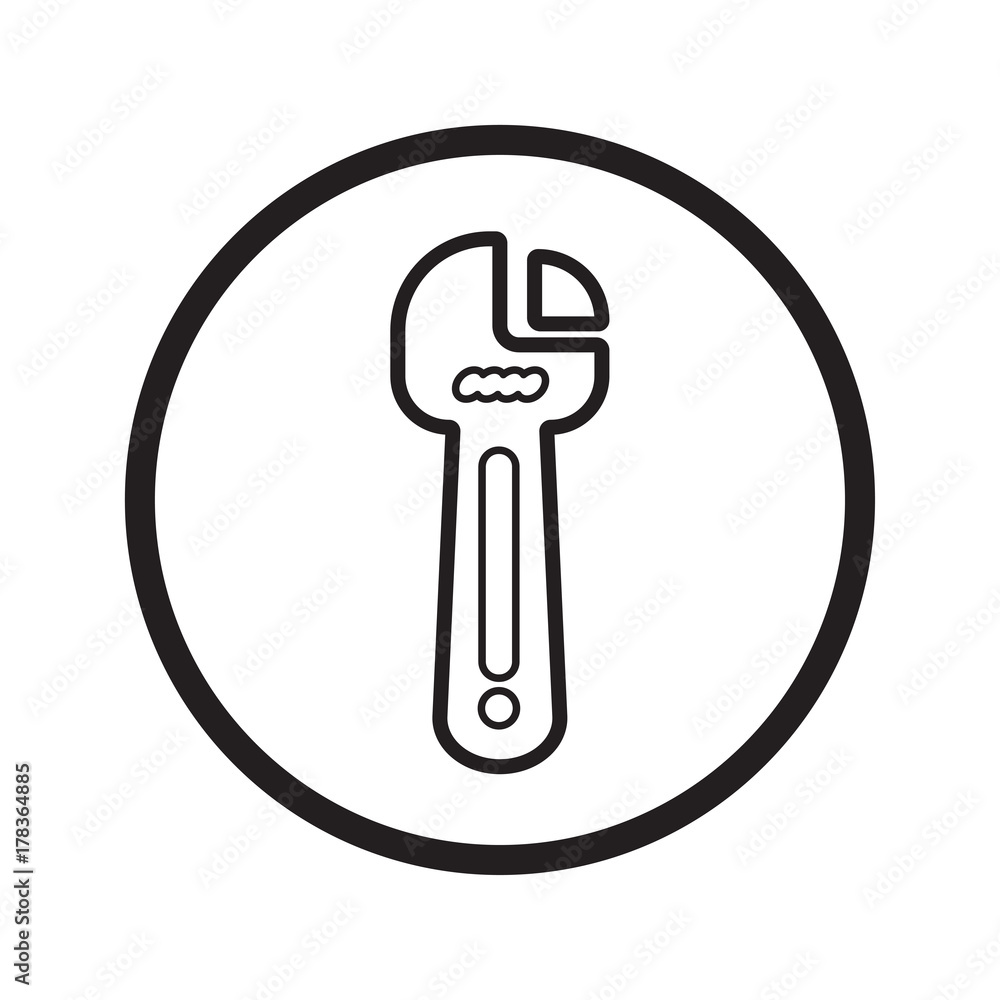 Linear Wrench repair icon - vector iconic design Linear Wrench repair icon - vector iconic design