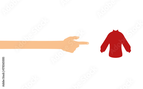 Hand tippt auf Smartphone mit App - Pullover