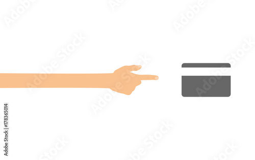 Hand tippt auf Smartphone mit App Scheckkarte