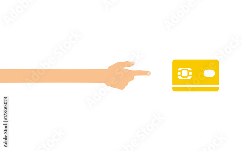 Hand tippt auf Smartphone mit App - Kreditkarte