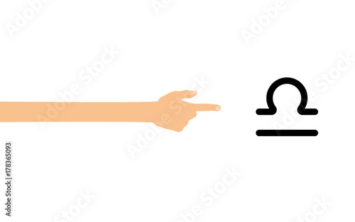 Hand tippt auf Smartphone mit App - Sternzeichen - Waage