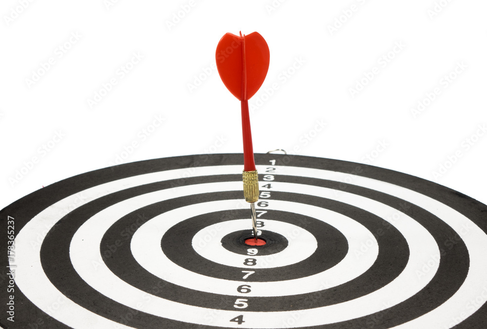Target with arrow in the center on a white background Target with arrow in the center on a white background
