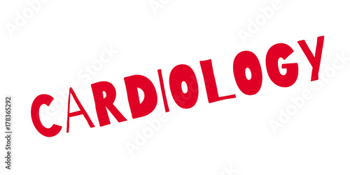 Cardiology rubber stamp. Grunge design with dust scratches. Effects can be easily removed for a clean, crisp look. Color is easily changed.