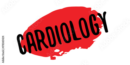 Cardiology rubber stamp. Grunge design with dust scratches. Effects can be easily removed for a clean, crisp look. Color is easily changed.