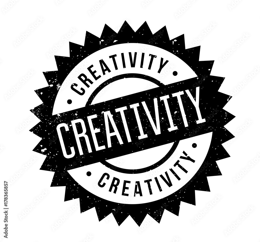 Creativity rubber stamp. Grunge design with dust scratches. Effects can be easily removed for a clean, crisp look. Color is easily changed. Creativity rubber stamp. Grunge design with dust scratches. Effects can be easily removed for a clean, crisp look. Color is easily changed.