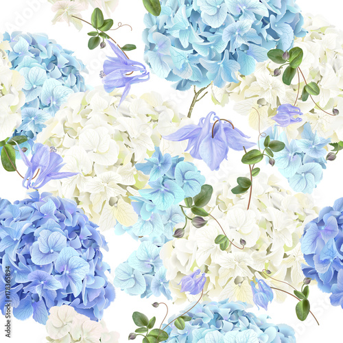 Hidrangea blue pattern