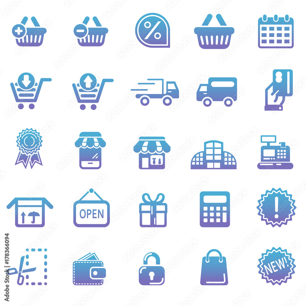 Vector set illustration collection of modern icons in flat design Shopping and e-commerce Isolated web Vector set illustration collection of modern icons in flat design Shopping and e-commerce Isolated web