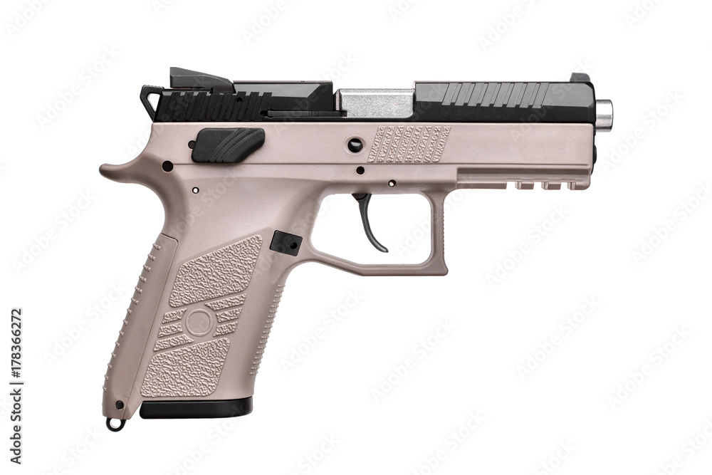 Pistol isolated on white (brown) Pistol isolated on white (brown)