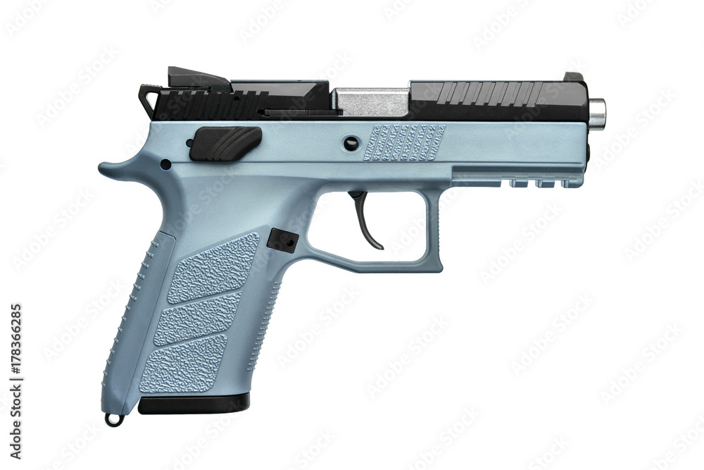 Pistol isolated on white (blue) Pistol isolated on white (blue)