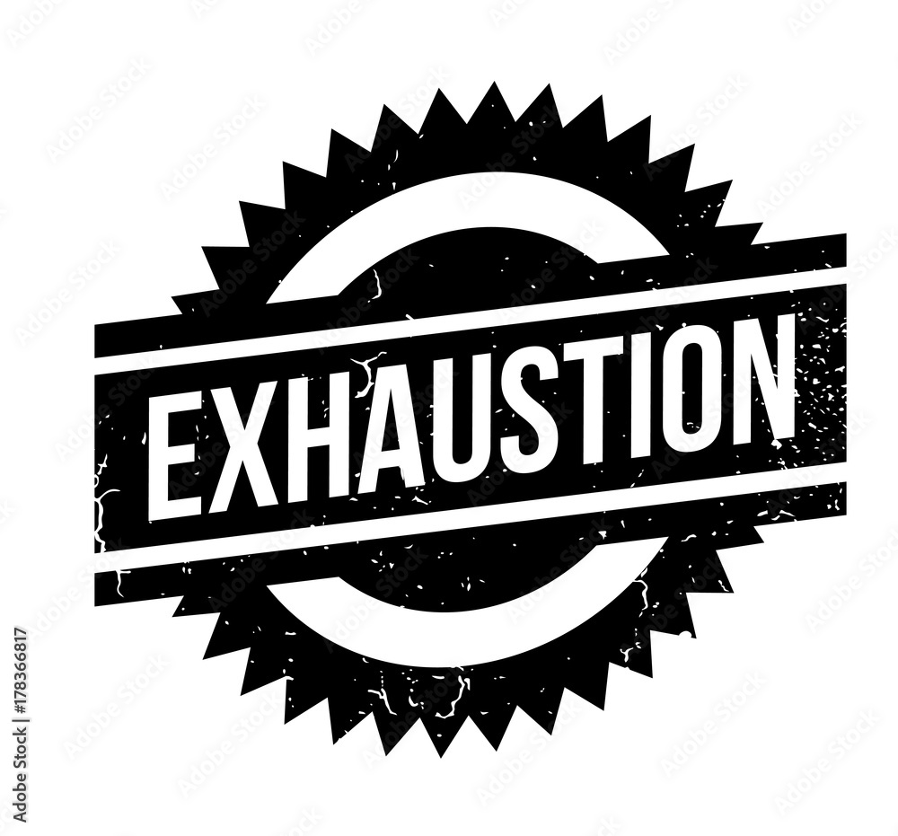 Exhaustion rubber stamp. Grunge design with dust scratches. Effects can be easily removed for a clean, crisp look. Color is easily changed. Exhaustion rubber stamp. Grunge design with dust scratches. Effects can be easily removed for a clean, crisp look. Color is easily changed.