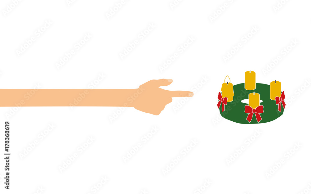 Hand tippt auf Smartphone mit App - erster Advent Hand tippt auf Smartphone mit App - erster Advent