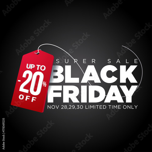 Black friday tag, special offers and discounts