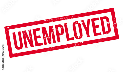 Unemployed rubber stamp. Grunge design with dust scratches. Effects can be easily removed for a clean, crisp look. Color is easily changed.