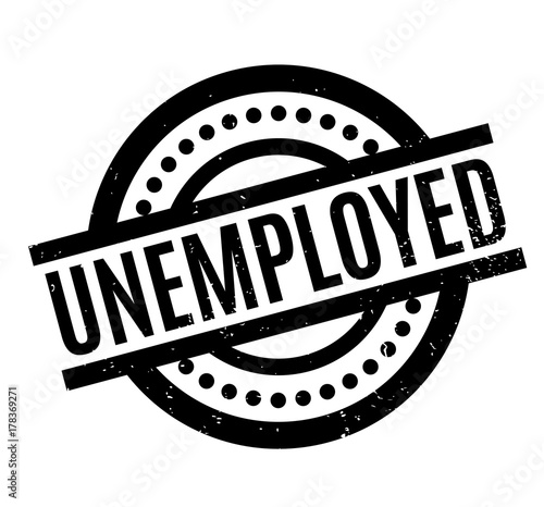 Unemployed rubber stamp. Grunge design with dust scratches. Effects can be easily removed for a clean, crisp look. Color is easily changed.