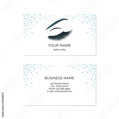 Makeup artist business card vector template