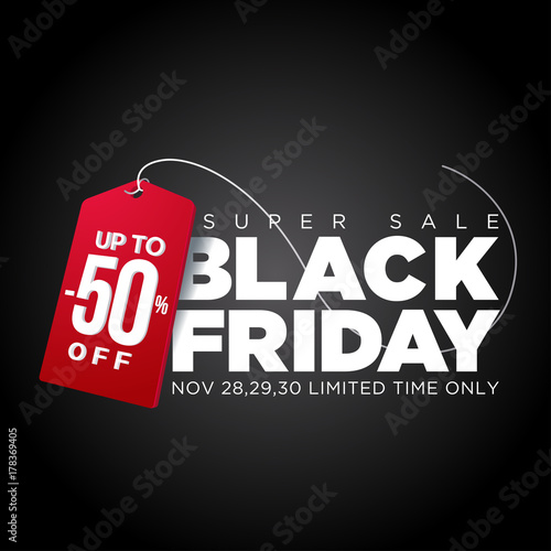 Black friday tag, special offers and discounts