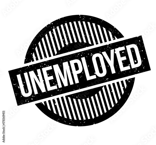 Unemployed rubber stamp. Grunge design with dust scratches. Effects can be easily removed for a clean, crisp look. Color is easily changed.