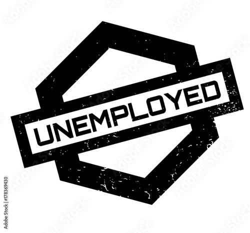 Unemployed rubber stamp. Grunge design with dust scratches. Effects can be easily removed for a clean, crisp look. Color is easily changed.