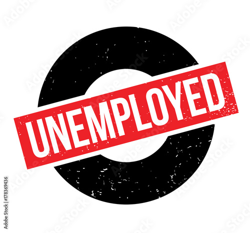 Unemployed rubber stamp. Grunge design with dust scratches. Effects can be easily removed for a clean, crisp look. Color is easily changed.