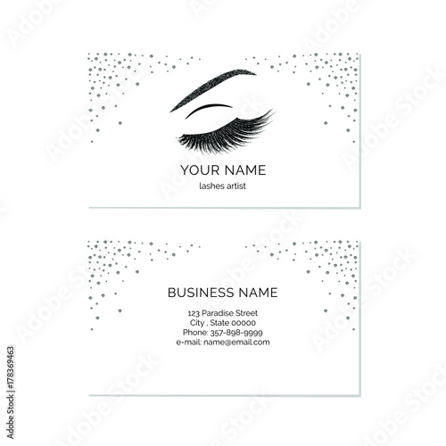 Makeup artist business card vector template
