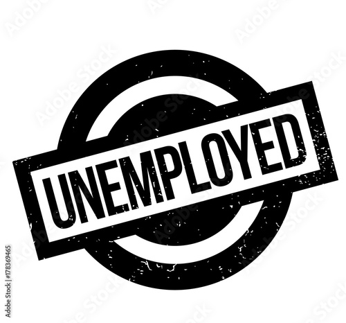 Unemployed rubber stamp. Grunge design with dust scratches. Effects can be easily removed for a clean, crisp look. Color is easily changed.