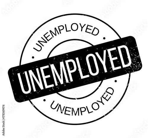 Unemployed rubber stamp. Grunge design with dust scratches. Effects can be easily removed for a clean, crisp look. Color is easily changed.