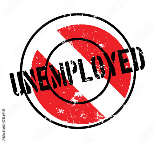 Unemployed rubber stamp. Grunge design with dust scratches. Effects can be easily removed for a clean, crisp look. Color is easily changed.