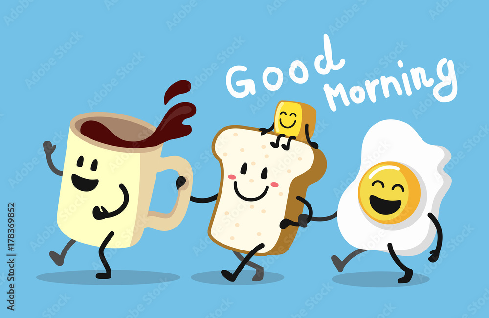 Fun morning breakfast. Stock Vector Adobe Stock