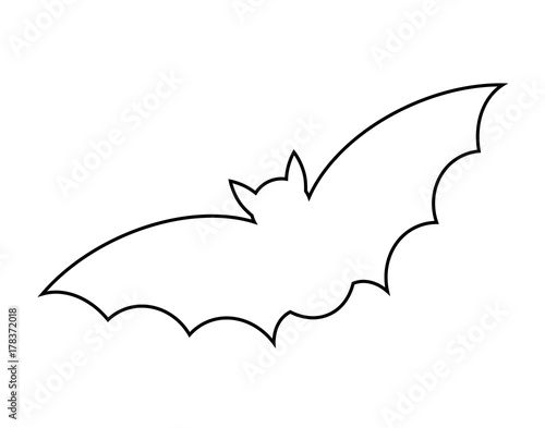 halloween bat outline vector  design isolated on white backgroud
