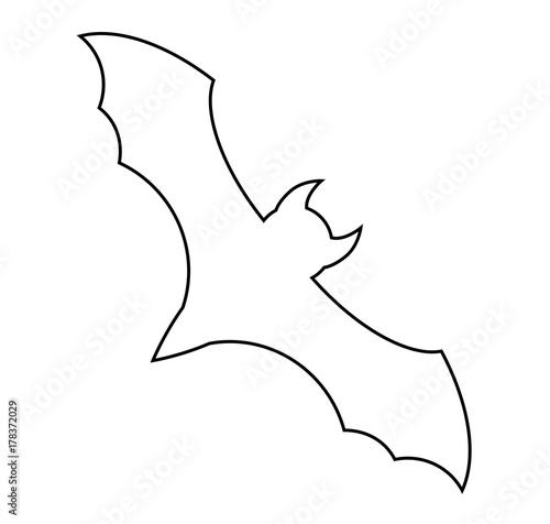 halloween bat outline vector  design isolated on white backgroud