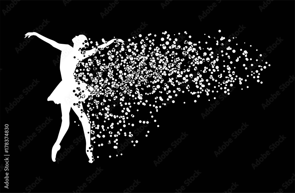 Obraz premium Ballerina silhouette on a white background