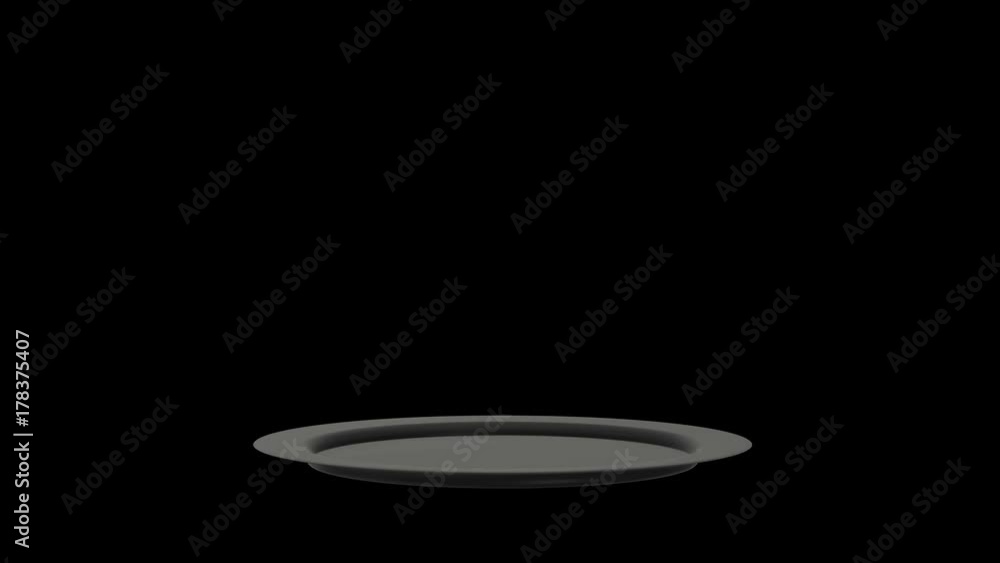 Restaurant cloche on plate open. Motion Animation. Video available in 4K FullHD and HD render footage on black Restaurant cloche on plate open. Motion Animation. Video available in 4K FullHD and HD render footage on black