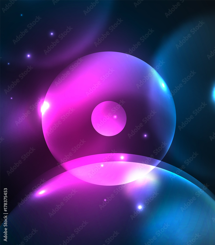 Blurred glowing circles, digital abstract background Blurred glowing circles, digital abstract background