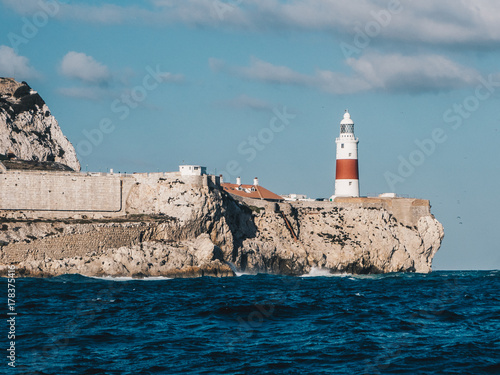 Gibraltar lighthouse from sea view