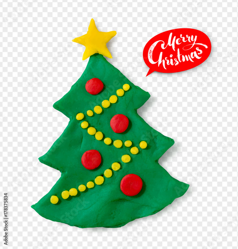 Plasticine illustration of Christmas Tree