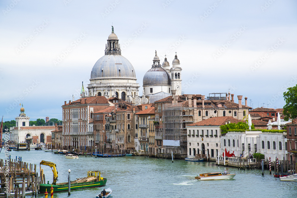 The Grand Canal and the Basilica of Santa Maria della Salute, Venice, Italy