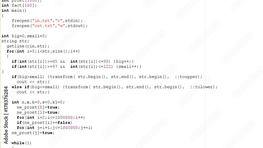 Source code on the monitor screen. Source code on the monitor screen.