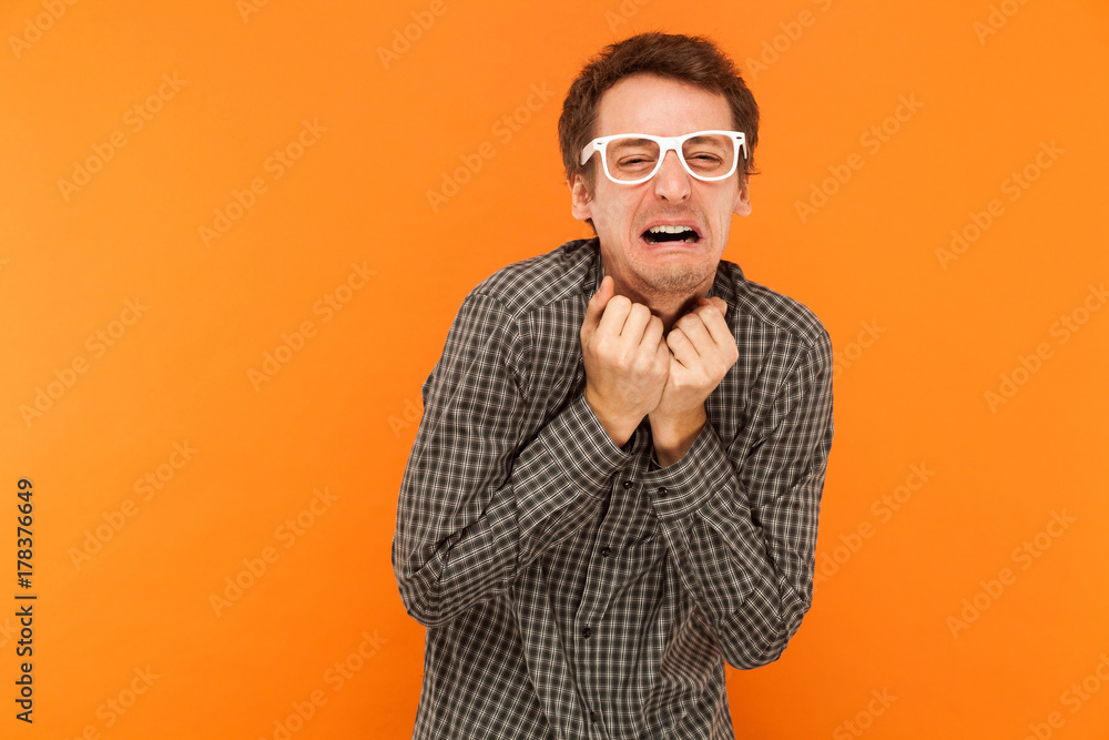 Fototapeta premium Emotional man crying