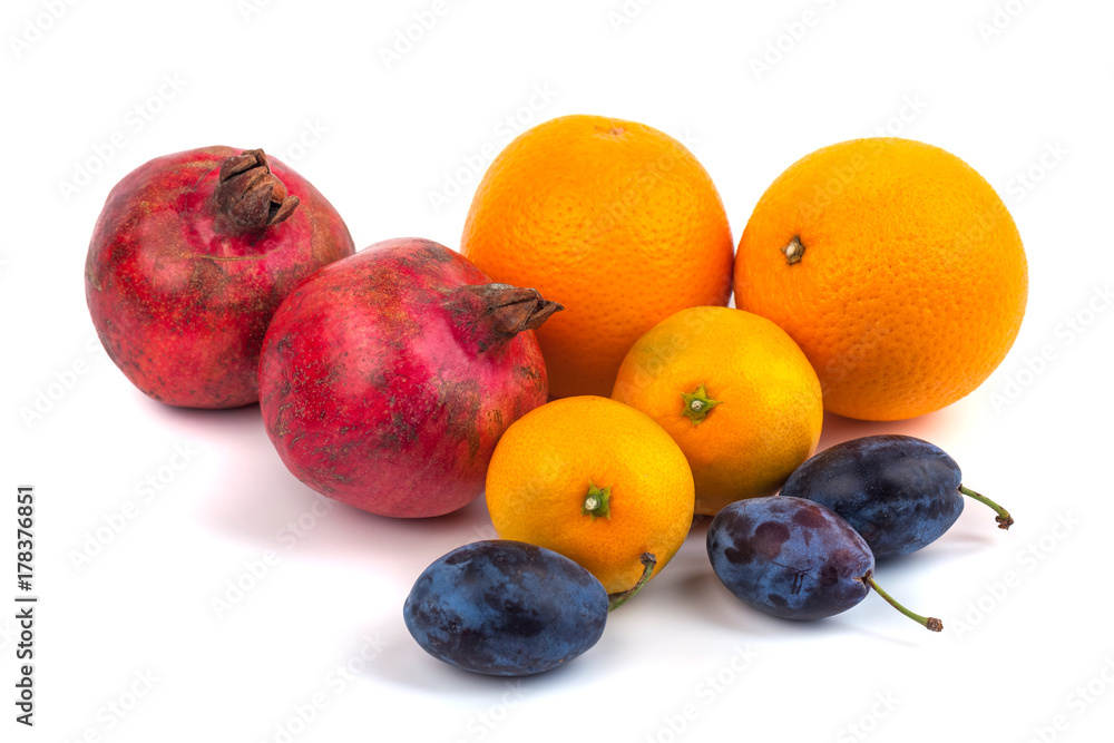 Fresh fruits isolated on a white background Fresh fruits isolated on a white background