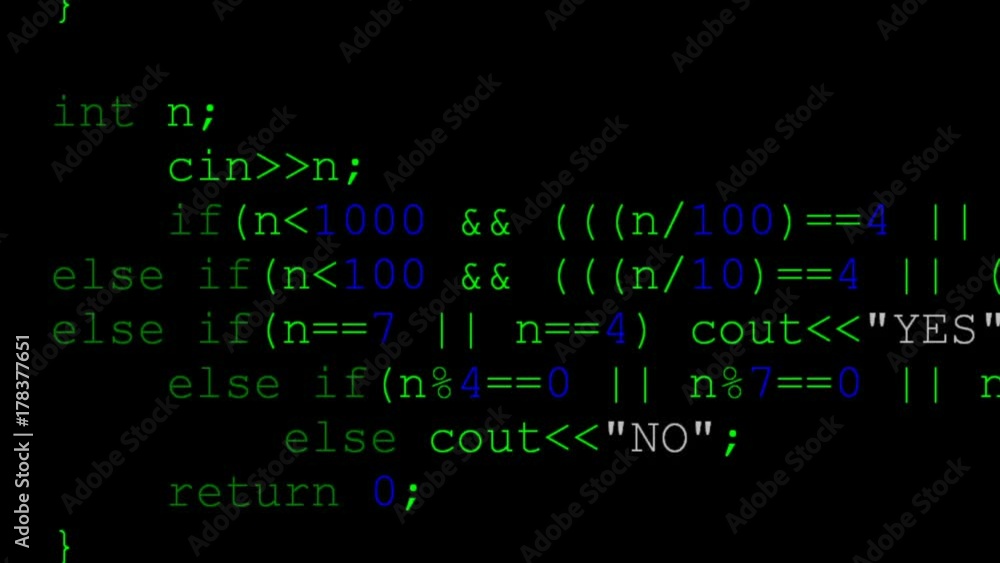 Source code on the monitor screen. Source code on the monitor screen.